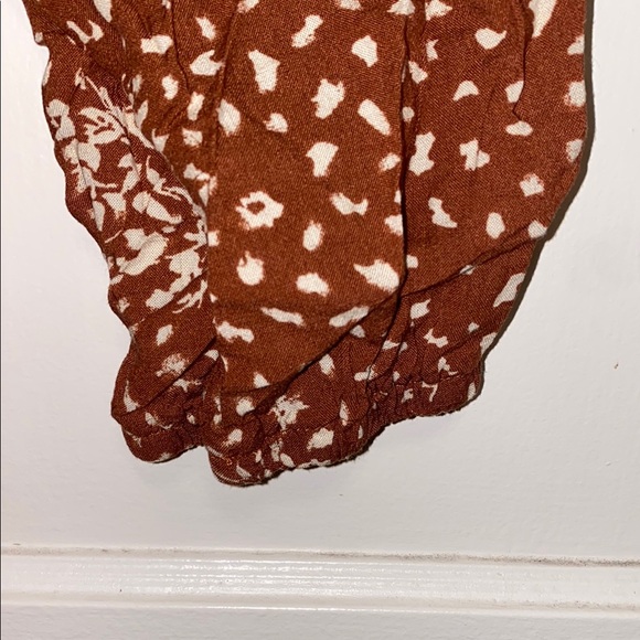 Knox Rose XS Loft Brown White Patterned Blouse - Picture 11 of 14